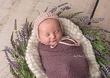 Detské čiapky - čiapka pre novorodenca - smotanová B - 15478836_