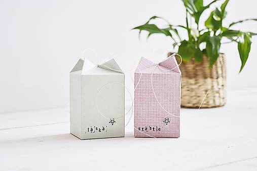 Mini papierová krabička - šťastie/láska