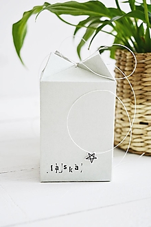 Dekorácie - Mini papierová krabička - šťastie/láska (Mint) - 15480593_