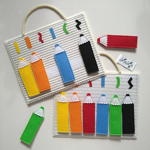 Hračky - Farbičky - quiet book karta - 15480091_