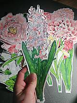 Materiál ručne robený - Ručne maľované a ručne rezané nálepky na okno - Kvety - 15481790_