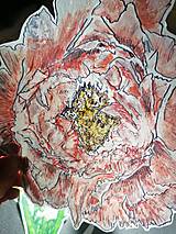 Materiál ručne robený - Ručne maľované a ručne rezané nálepky na okno - Kvety - 15481791_