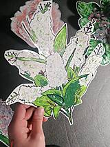 Materiál ručne robený - Ručne maľované a ručne rezané nálepky na okno - Kvety - 15481796_