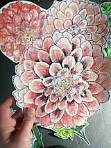 Materiál ručne robený - Ručne maľované a ručne rezané nálepky na okno - Kvety - 15481798_