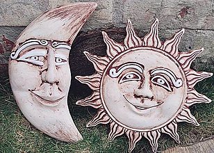 Dekorácie - Slnko a mesiac na zavesenie - 15481536_