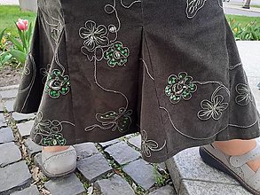 Sukne - Menčestrová zelená sukňa - 15478759_