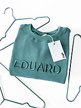 Detské oblečenie - Detská mikina s menom EDUARD - old green - 15480228_