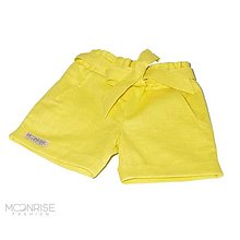 Detské oblečenie - Detské ľanové kraťasy s opaskom - yellow - 15483525_
