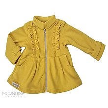 Detské oblečenie - Detský fleecový kabátik s volánikmi - yellow - 15483559_