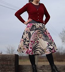 Sukne - Kolová sukně, kolibřík - 15481994_