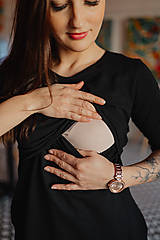 Oblečenie na dojčenie - Teplákové šaty na dojčenie s “A”-čkovou sukňou a vreckami - black (XL) - 15484119_