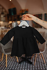 Oblečenie na dojčenie - Teplákové šaty na dojčenie s “A”-čkovou sukňou a vreckami - black (XL) - 15484122_