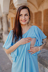 Šaty - Spoločenské šaty na dojčenie – modré - 15484434_