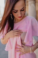 Šaty - Spoločenské šaty na dojčenie – MAMA A DCÉRA –ružové - 15484457_