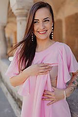 Šaty - Spoločenské šaty na dojčenie – MAMA A DCÉRA –ružové - 15484459_