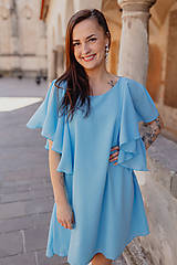 Tehotenské oblečenie - Spoločenské šaty na dojčenie – MAMA A DCÉRA –modré - 15484465_