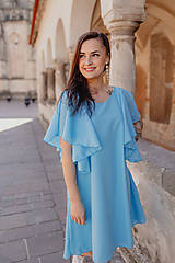 Tehotenské oblečenie - Spoločenské šaty na dojčenie – MAMA A DCÉRA –modré - 15484466_