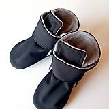 Detské topánky - softshellové čižmičky do nosiča /čierne - 15482752_