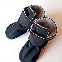 Detské topánky - softshellové čižmičky do nosiča /čierne - 15482752_
