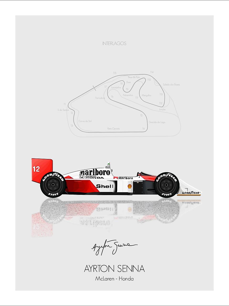 F1 + Okruh | Limitovaná edice (Bílé nebo černé pozadí)