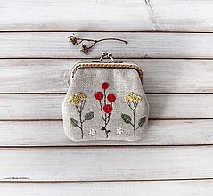 Peňaženky - Peňaženka mini Bobuľky a kvietky - 15484689_
