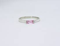 Prstene - Minimalistický strieborný prsteň - pink - 15483836_
