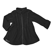 Detské oblečenie - Detský fleecový kabátik s volánikmi - black - 15486760_