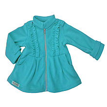 Detské oblečenie - Detský fleecový kabátik s volánikmi - blue - 15486772_