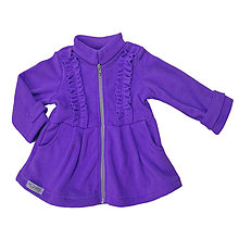 Detské oblečenie - Detský fleecový kabátik s volánikmi - purple - 15486782_