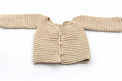 Detské oblečenie - Béžový svetrík pre novorodenca ALPACA - 15486984_