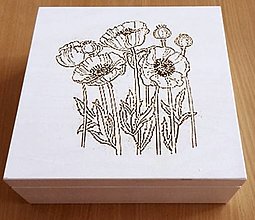 Dekorácie - Drevená krabička na čaj-9 priehradková-maky-gravírovaná - 15486404_