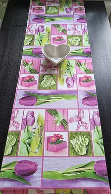Úžitkový textil - Obrusy - štóly kvetové (Tulipány) - 15486025_