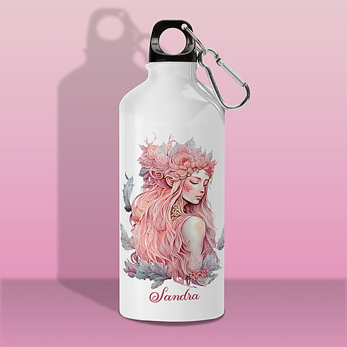 Nádoby - LESNÁ VÍLA fľaša s ľubovoľným menom pre deti - 15486705_