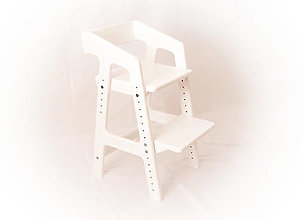 Nábytok - Rastúca stolička MDF - Rastúšik Classic [M] - Biela (Biely MDF sedák/stupienok) - 15487087_
