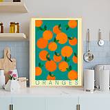 Grafika - Pomaranče retro farebný minimalistický print (plagát) (Oranges plagát A4 vytlačený) - 15486278_