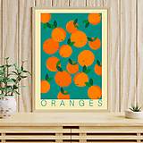 Grafika - Pomaranče retro farebný minimalistický print (plagát) (Oranges plagát A4 vytlačený) - 15486291_