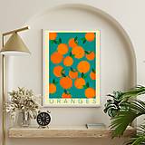 Grafika - Pomaranče retro farebný minimalistický print (plagát) (Oranges plagát A4 vytlačený) - 15486292_