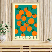 Grafika - Pomaranče retro farebný minimalistický print (plagát) (PDF Oranges plagát) - 15486279_