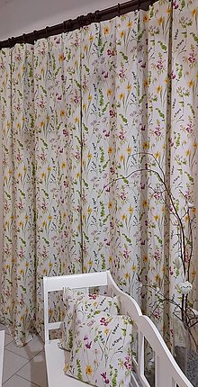 Úžitkový textil - Závesy ,,jarné kvety" - 15492411_