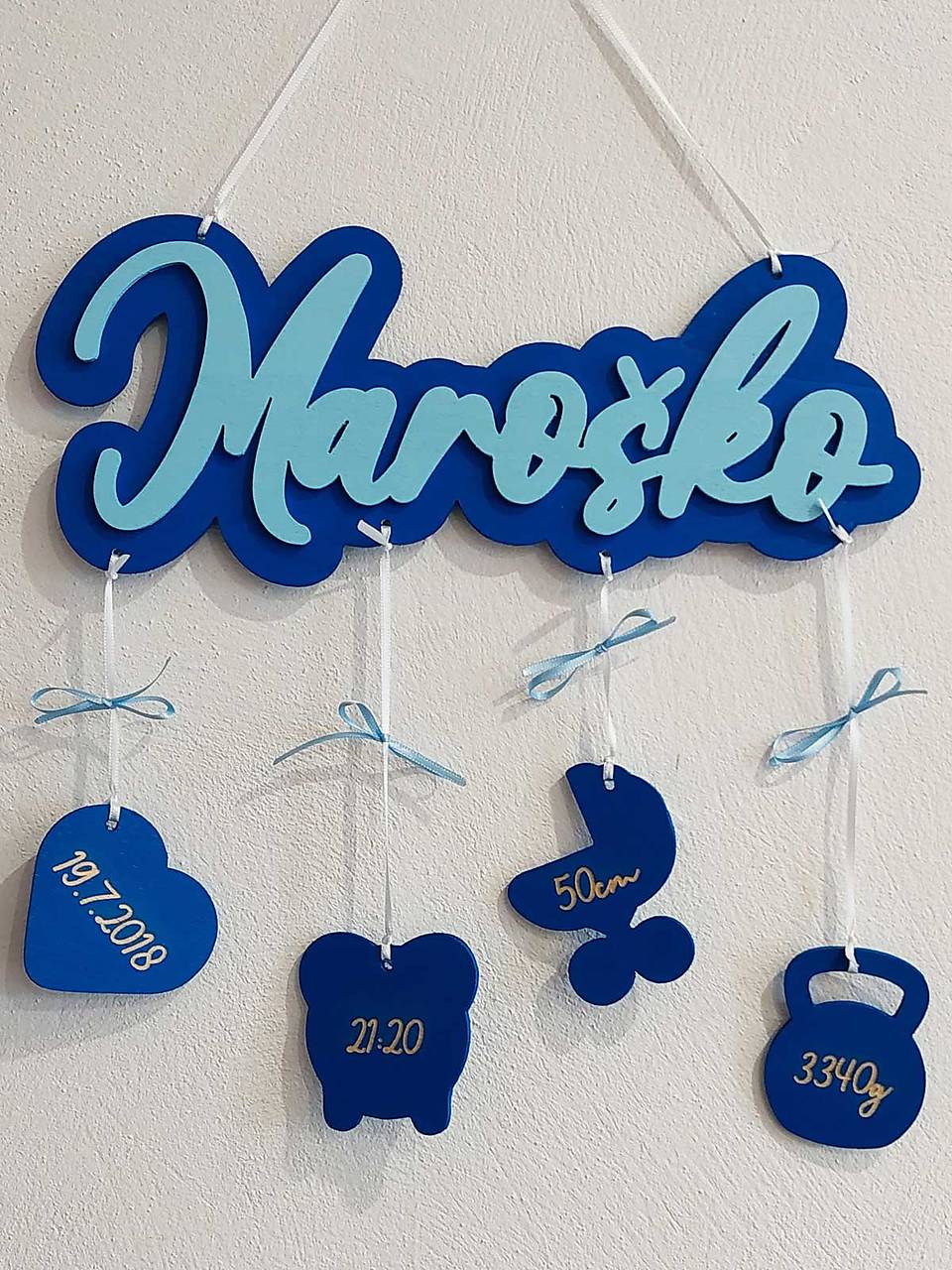 Darček pre novorodenca drevené meno na mieru