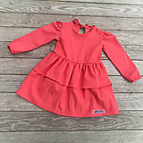 Detské oblečenie - Detské ľanové šaty s volánom - salmon dlhý rukáv - 15489089_