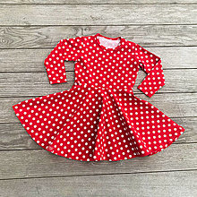 Detské oblečenie - Šaty - red dots dlhý rukáv - 15489065_