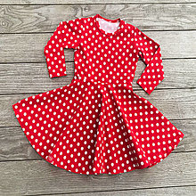Šaty - Dámske šaty - red dots dlhý rukáv - 15489079_