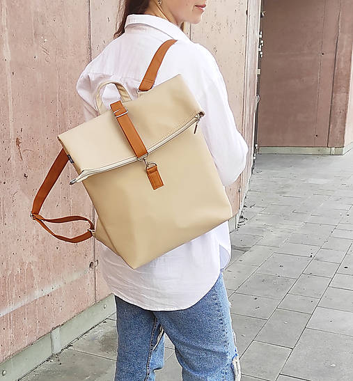 Batohy - Ronya backpack krémová - 15490389_