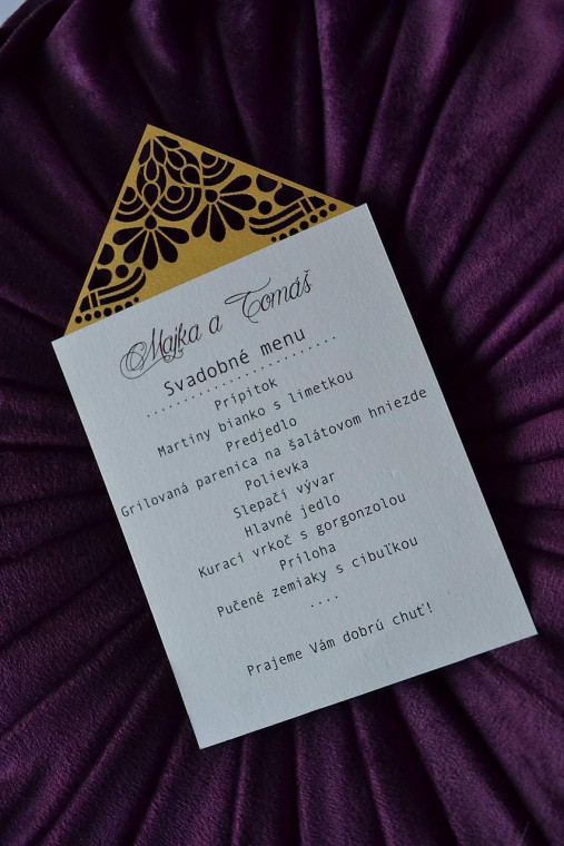 Svadobné oznámenie Margaréta zlatá (menu)