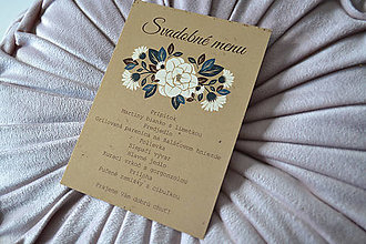 Papiernictvo - Svadobné oznámenie kvety 4 (svadobné menu) - 15489148_