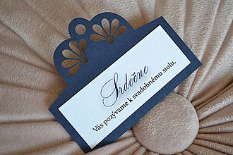 Papiernictvo - Svadobné oznámenie ornament modrá (pozvánka k svadobnému stolu) - 15489410_