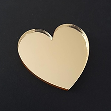 Dekorácie - Srdce 2 zlatá zrkadlová dekorácia na tortu - 15489093_