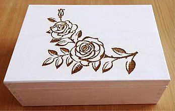 Dekorácie - Drevená krabička na čaj-ruže-6 priehradková-gravír - 15489053_