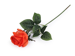 Polotovary - Umelá ruža (Oranžová) - 15489802_